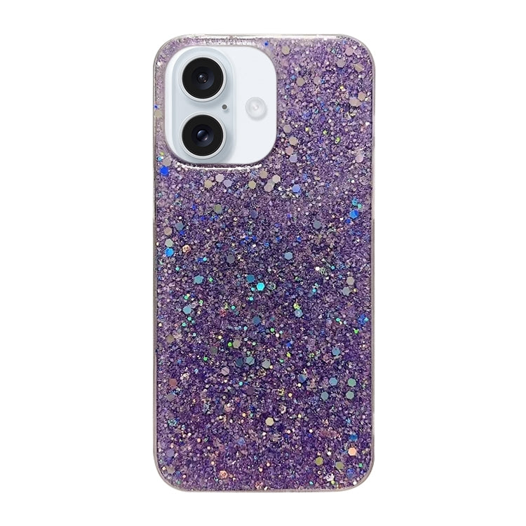 For iPhone 16 Glitter Sequins Epoxy TPU Phone Case