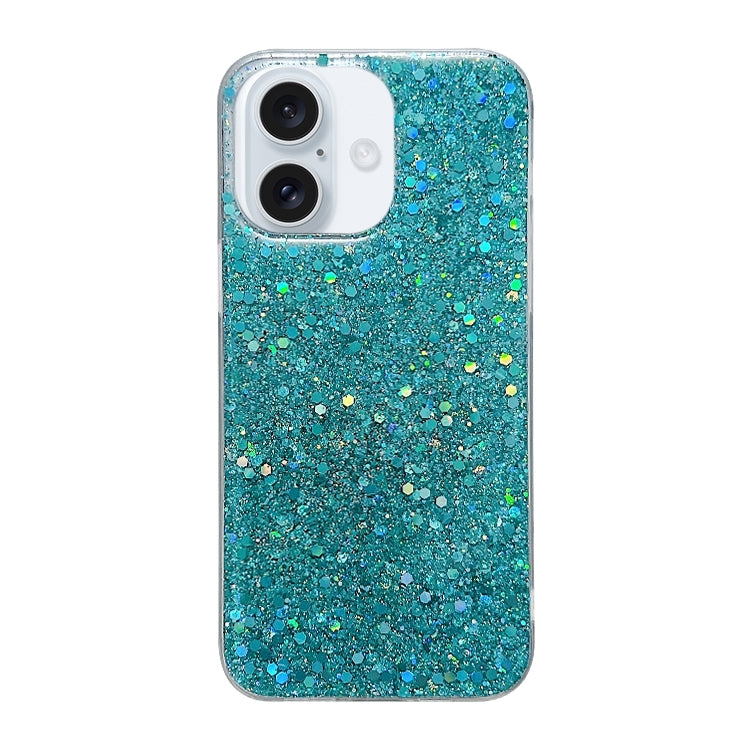 For iPhone 16 Plus Glitter Sequins Epoxy TPU Phone Case