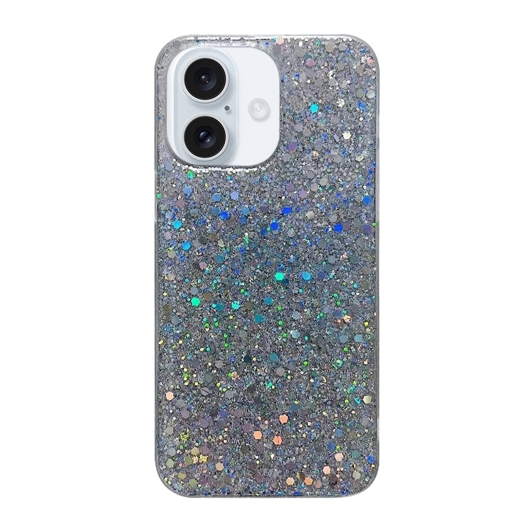 For iPhone 16 Plus Glitter Sequins Epoxy TPU Phone Case