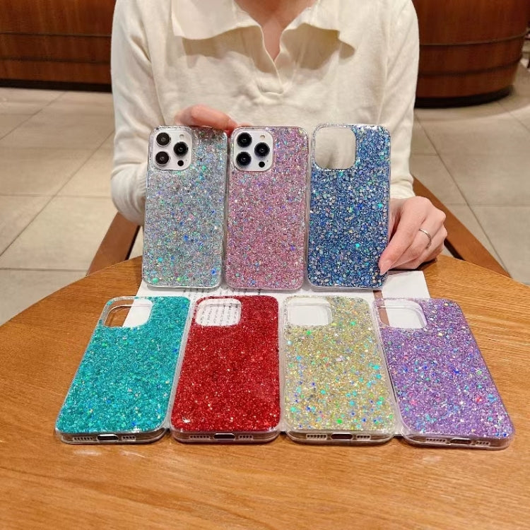 For iPhone 16 Glitter Sequins Epoxy TPU Phone Case