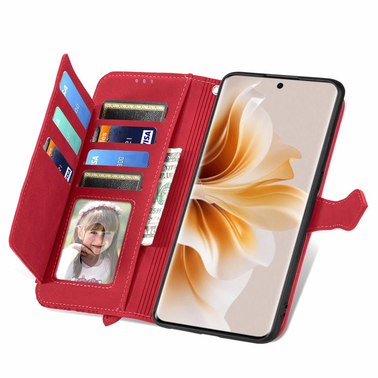 For OPPO Reno11 5G EU Embossed Flower Zipper Leather Phone Case