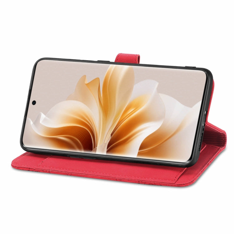 For OPPO Reno11 5G EU Embossed Flower Zipper Leather Phone Case