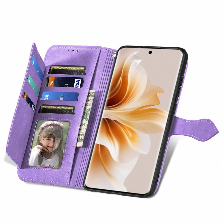 For OPPO Reno11 5G EU Embossed Flower Zipper Leather Phone Case