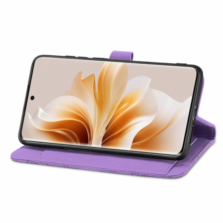 For OPPO Reno11 5G EU Embossed Flower Zipper Leather Phone Case