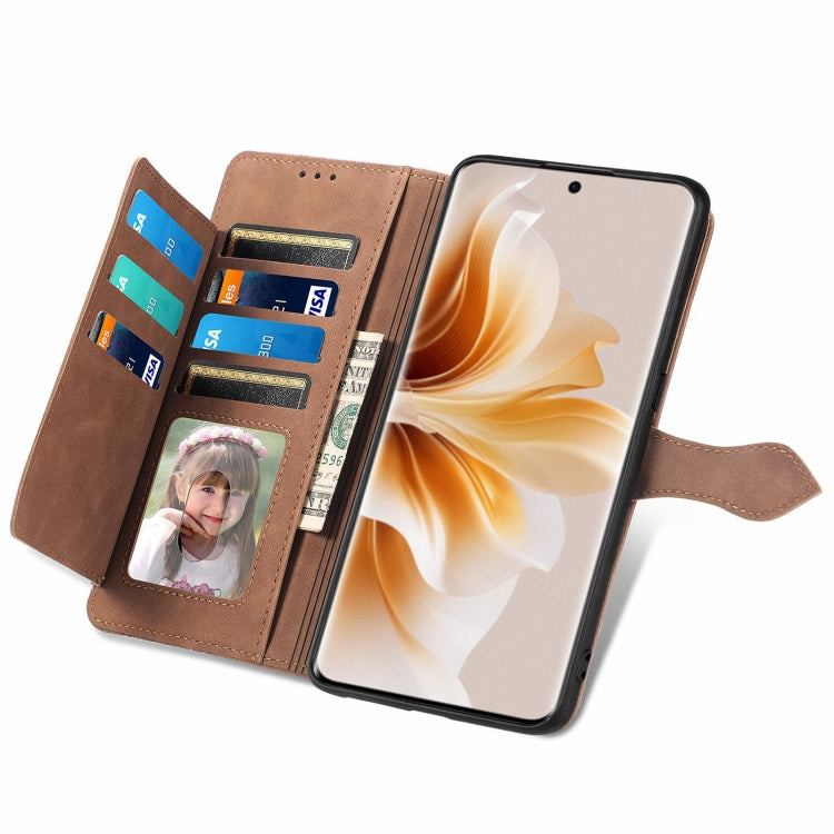 For OPPO Reno11 5G EU Embossed Flower Zipper Leather Phone Case