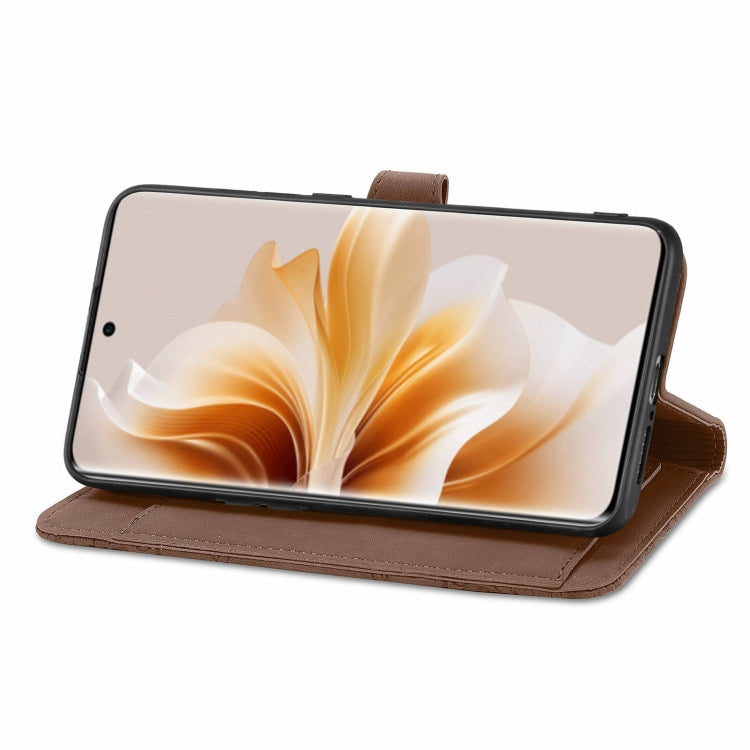 For OPPO Reno11 5G EU Embossed Flower Zipper Leather Phone Case