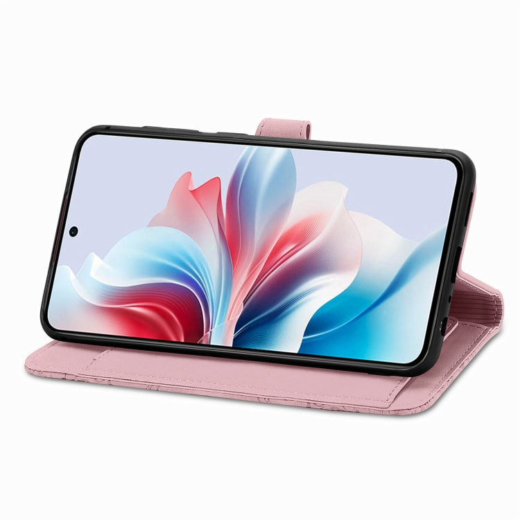 For OPPO Reno11 F 5G Embossed Flower Zipper Leather Phone Case
