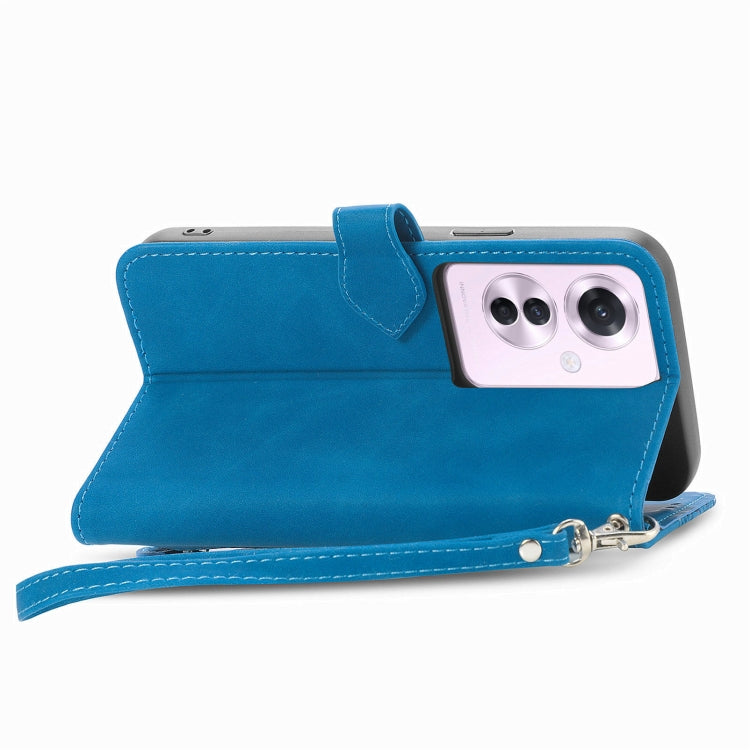For OPPO Reno11 F 5G Embossed Flower Zipper Leather Phone Case