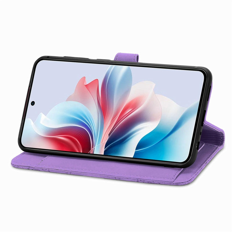 For OPPO Reno11 F 5G Embossed Flower Zipper Leather Phone Case