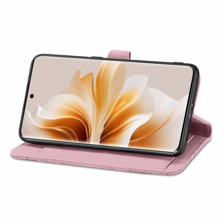 For OPPO Reno11 Pro 5G Embossed Flower Zipper Leather Phone Case