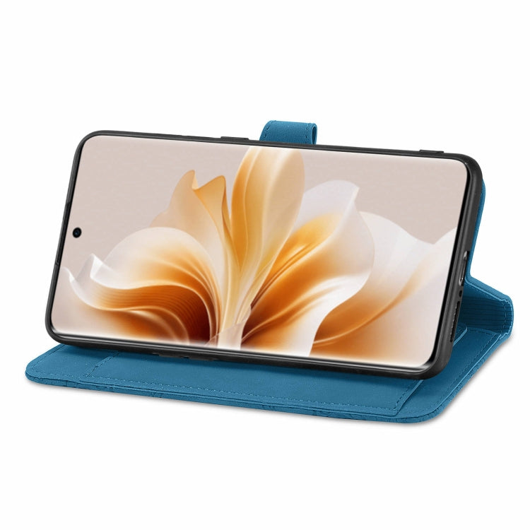 For OPPO Reno11 Pro 5G Embossed Flower Zipper Leather Phone Case