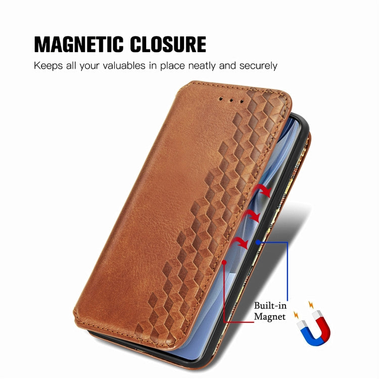 For OPPO Reno10 Global / 10 Pro Global Cubic Grid Pressed Magnetic Leather Phone Case