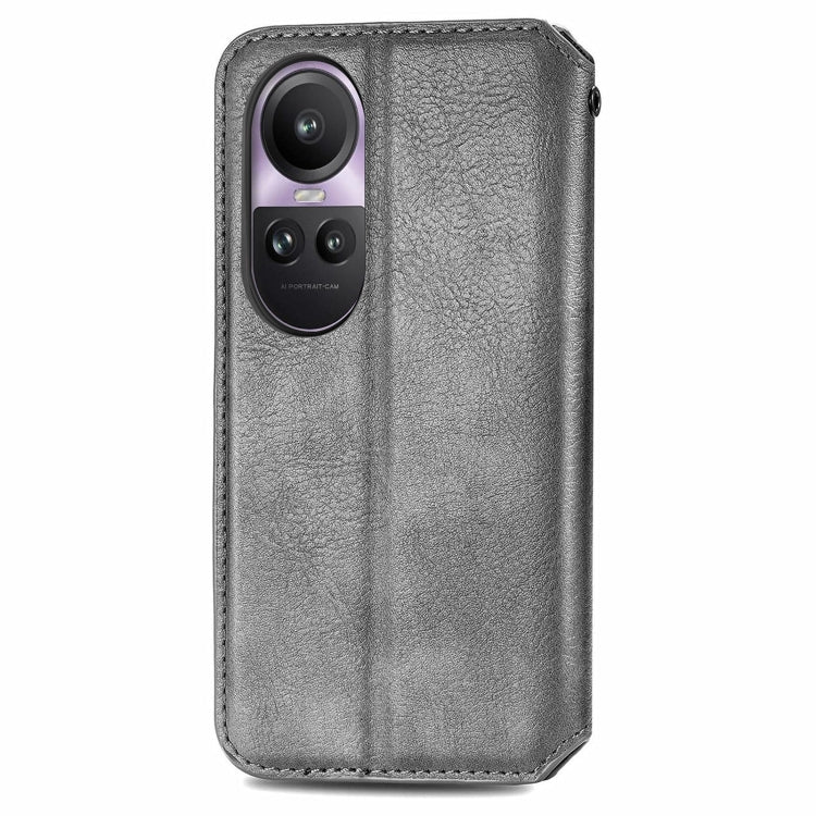 For OPPO Reno10 Pro EU Cubic Grid Pressed Magnetic Leather Phone Case