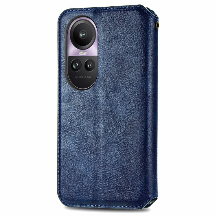 For OPPO Reno10 Pro EU Cubic Grid Pressed Magnetic Leather Phone Case