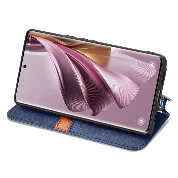 For OPPO Reno10 Pro EU Cubic Grid Pressed Magnetic Leather Phone Case
