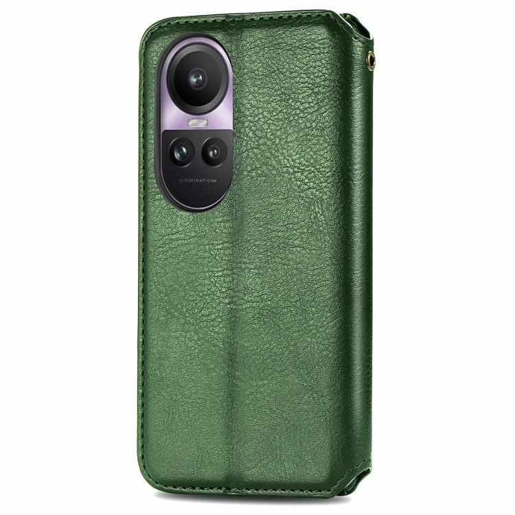 For OPPO Reno10 Pro EU Cubic Grid Pressed Magnetic Leather Phone Case