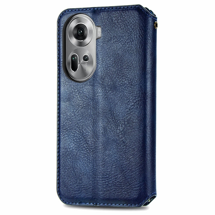 For OPPO Reno11 5G EU Cubic Grid Pressed Magnetic Leather Phone Case