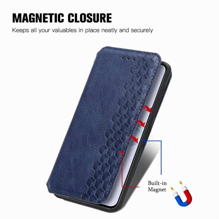 For OPPO Reno11 F 5G Cubic Grid Pressed Magnetic Leather Phone Case