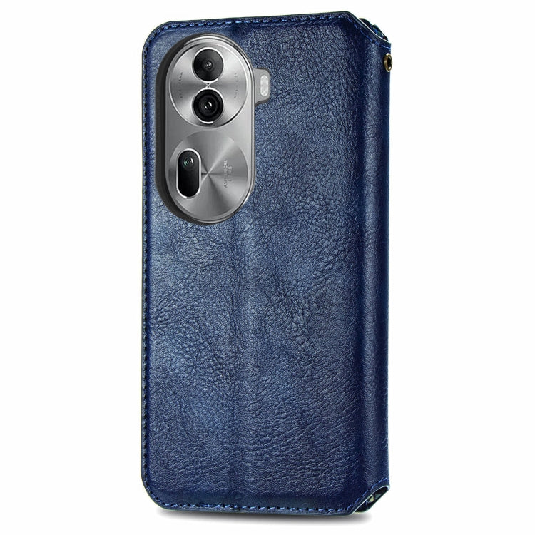 For OPPO Reno11 Pro 5G EU Cubic Grid Pressed Magnetic Leather Phone Case
