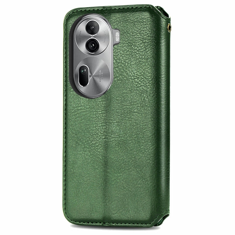 For OPPO Reno11 Pro 5G EU Cubic Grid Pressed Magnetic Leather Phone Case