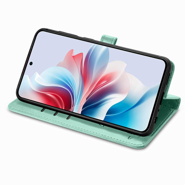 ForOPPO Reno11 F 5G Cat and Dog Embossed Leather Phone Case