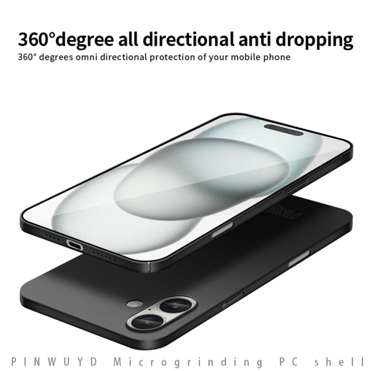 For iPhone 16 Plus PINWUYO Micro-Frosted PC Ultra-thin Hard Phone Case with Magsafe Magnetic Ring