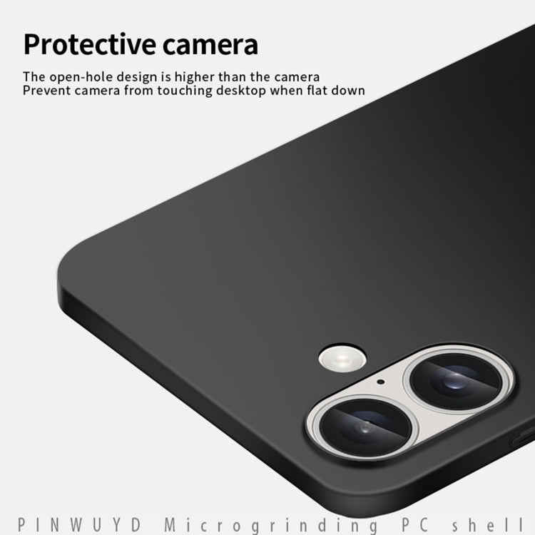 For iPhone 16 Plus PINWUYO Micro-Frosted PC Ultra-thin Hard Phone Case with Magsafe Magnetic Ring
