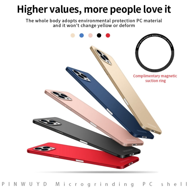 For iPhone 16 Pro Max PINWUYO Micro-Frosted PC Ultra-thin Hard Phone Case with Magsafe Magnetic Ring