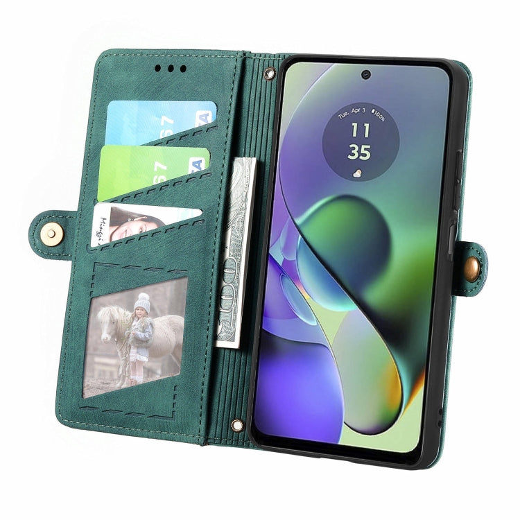 For OPPO Reno11 F 5G Geometric Zipper Wallet Side Buckle Leather Phone Case