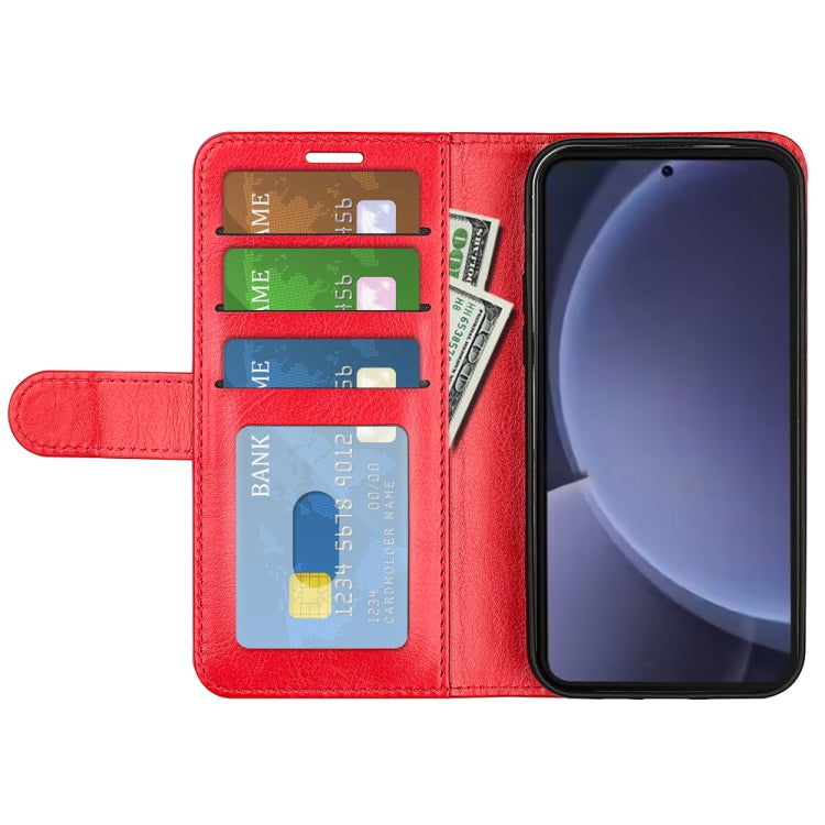 For Samsung Galaxy S25+ 5G R64 Texture Horizontal Flip Leather Phone Case