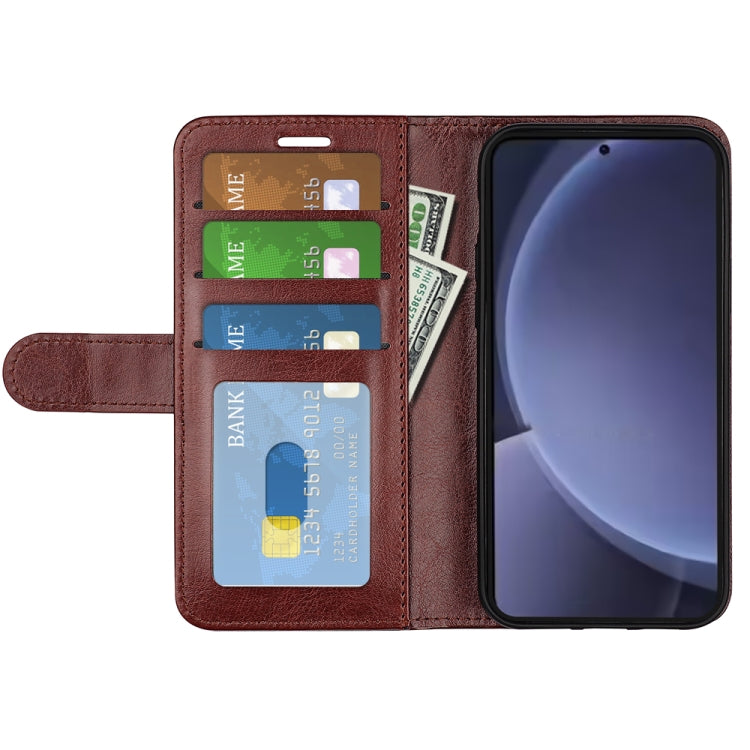 For Samsung Galaxy S25+ 5G R64 Texture Horizontal Flip Leather Phone Case