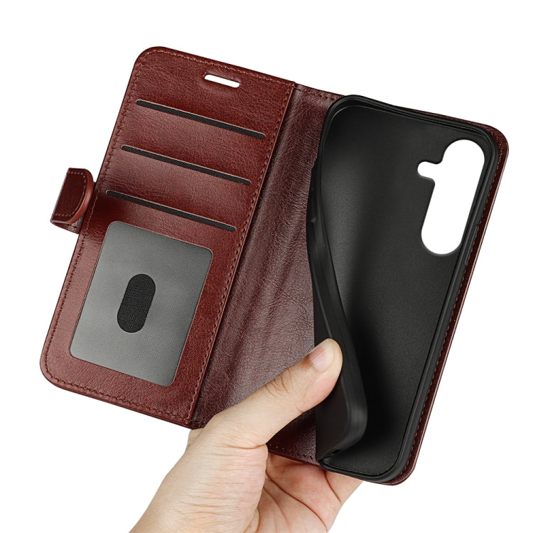 For Samsung Galaxy S25+ 5G R64 Texture Horizontal Flip Leather Phone Case