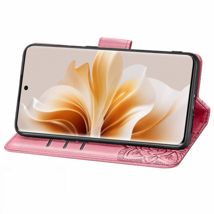 For OPPO Reno11 EU Butterfly Love Flower Embossed Leather Phone Case