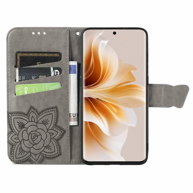 For OPPO Reno11 EU Butterfly Love Flower Embossed Leather Phone Case
