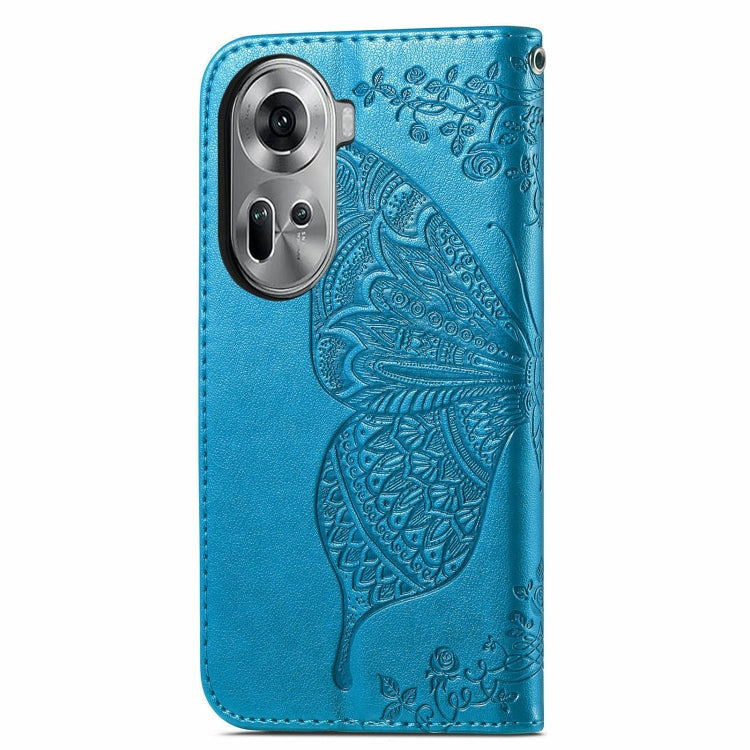 For OPPO Reno11 EU Butterfly Love Flower Embossed Leather Phone Case