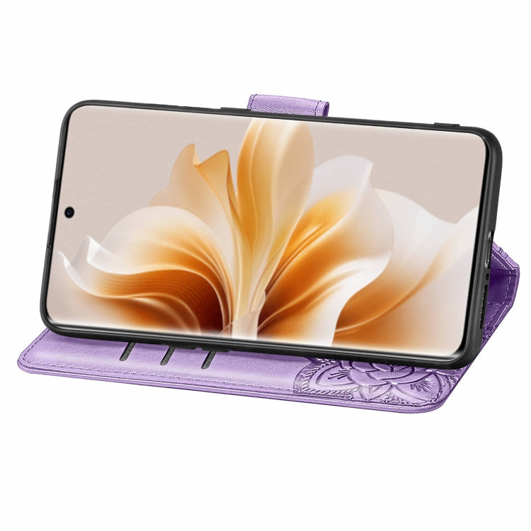 For OPPO Reno11 EU Butterfly Love Flower Embossed Leather Phone Case