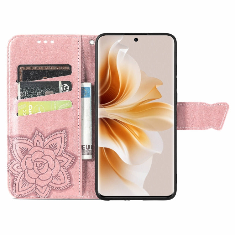 For OPPO Reno11 EU Butterfly Love Flower Embossed Leather Phone Case