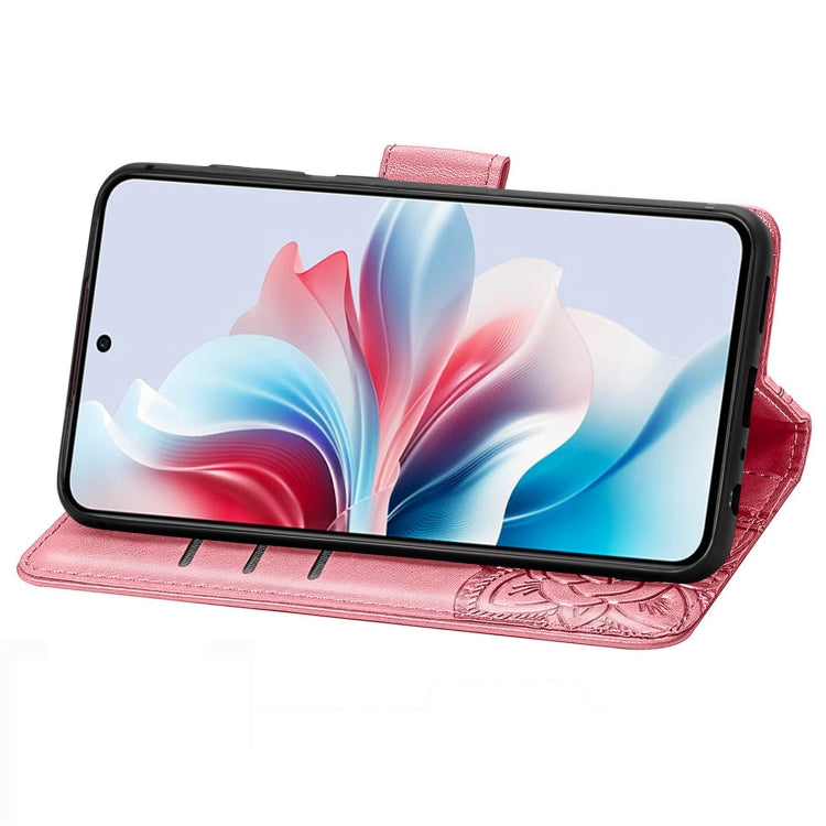 For OPPO Reno11 F 5G Butterfly Love Flower Embossed Leather Phone Case