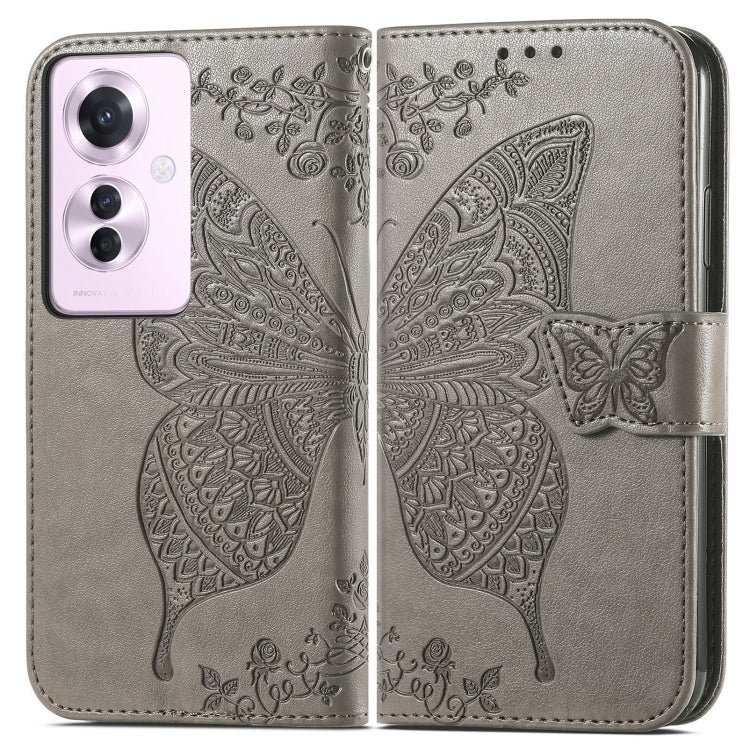 For OPPO Reno11 F 5G Butterfly Love Flower Embossed Leather Phone Case