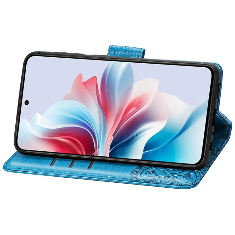 For OPPO Reno11 F 5G Butterfly Love Flower Embossed Leather Phone Case