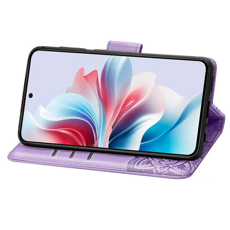 For OPPO Reno11 F 5G Butterfly Love Flower Embossed Leather Phone Case