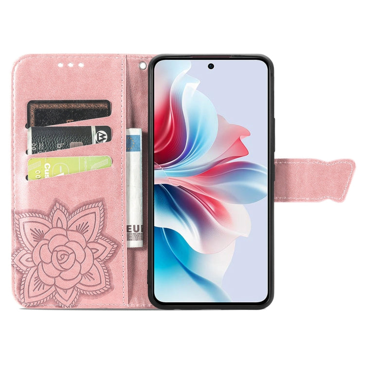 For OPPO Reno11 F 5G Butterfly Love Flower Embossed Leather Phone Case