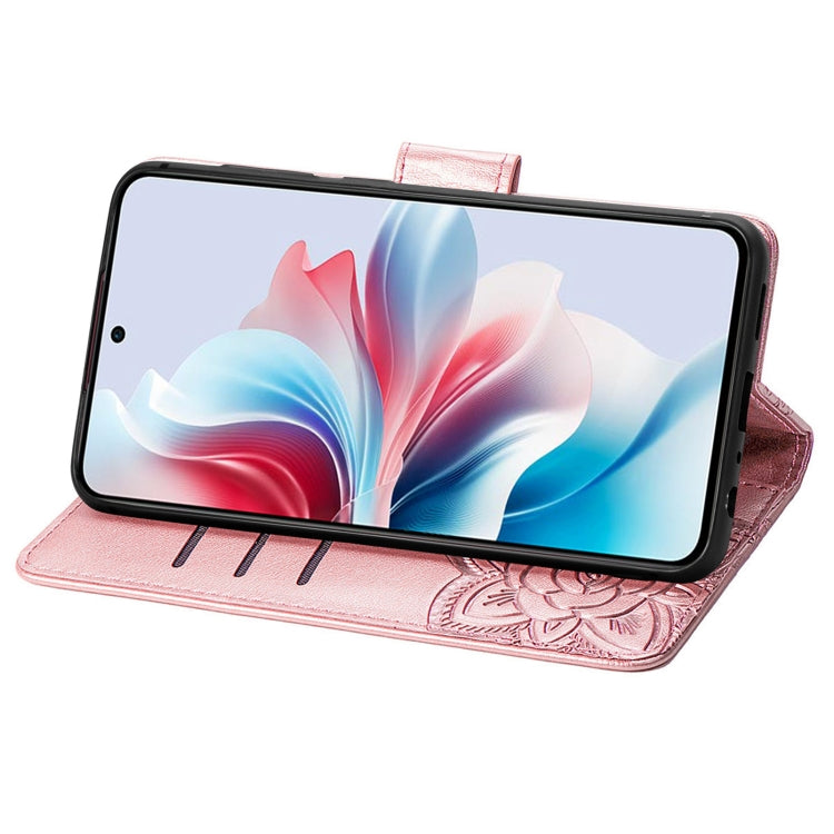 For OPPO Reno11 F 5G Butterfly Love Flower Embossed Leather Phone Case