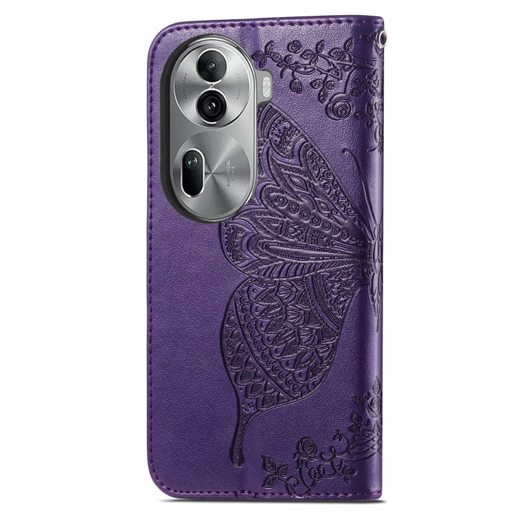 For OPPO Reno11 Pro EU Butterfly Love Flower Embossed Leather Phone Case