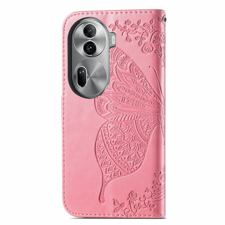 For OPPO Reno11 Pro EU Butterfly Love Flower Embossed Leather Phone Case