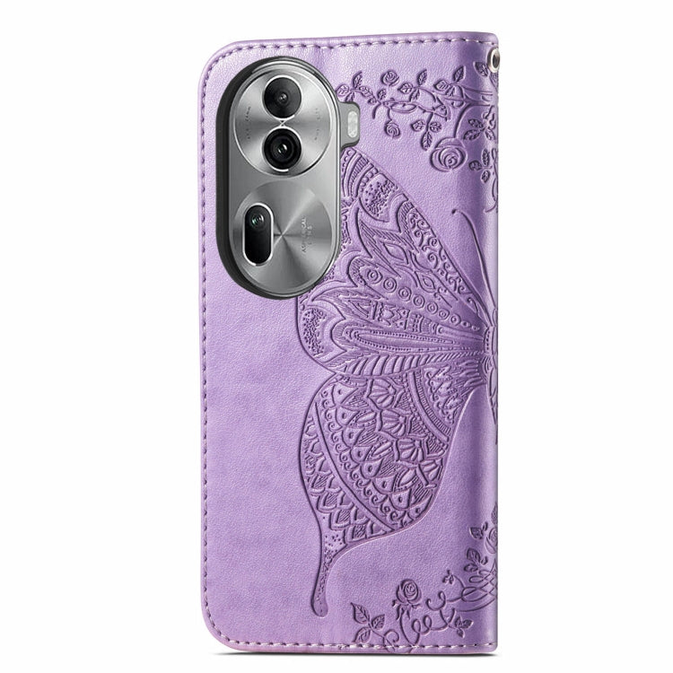 For OPPO Reno11 Pro EU Butterfly Love Flower Embossed Leather Phone Case