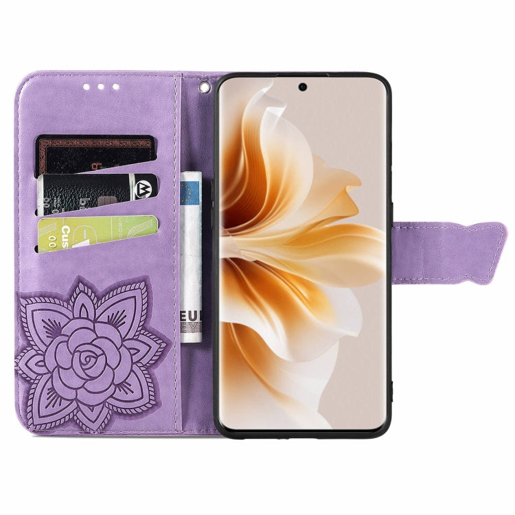 For OPPO Reno11 Pro EU Butterfly Love Flower Embossed Leather Phone Case
