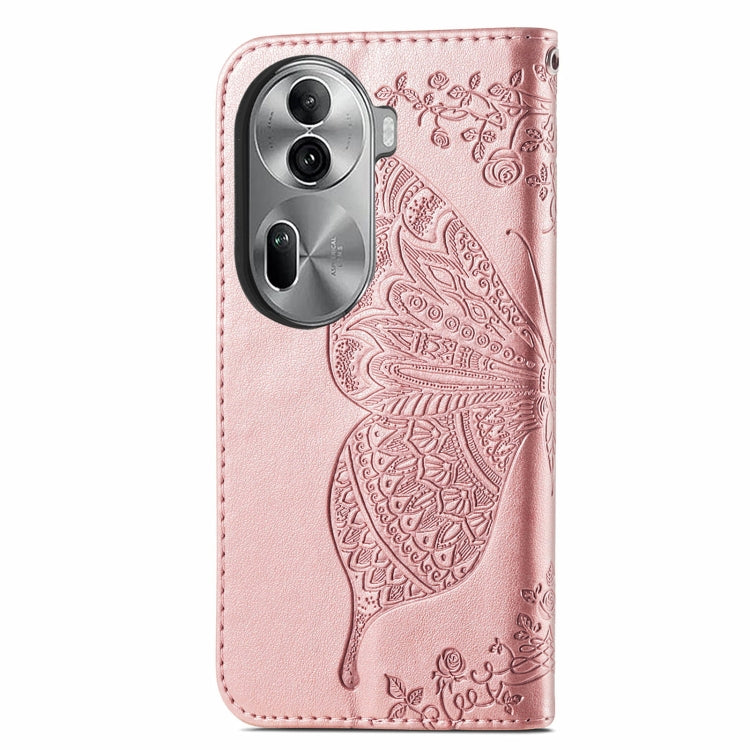 For OPPO Reno11 Pro EU Butterfly Love Flower Embossed Leather Phone Case