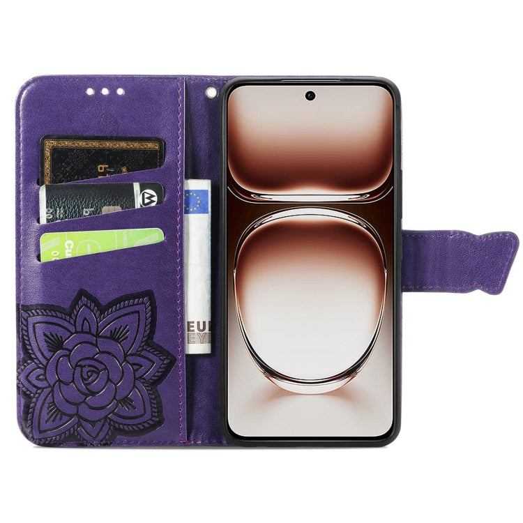 For OPPO Reno12 Pro Global Butterfly Love Flower Embossed Leather Phone Case