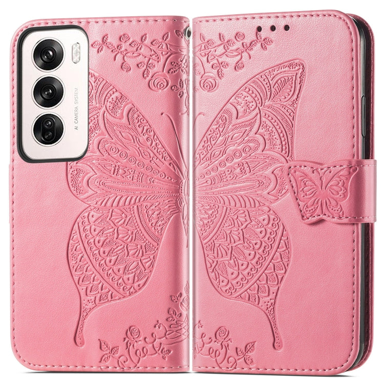 For OPPO Reno12 Pro Global Butterfly Love Flower Embossed Leather Phone Case